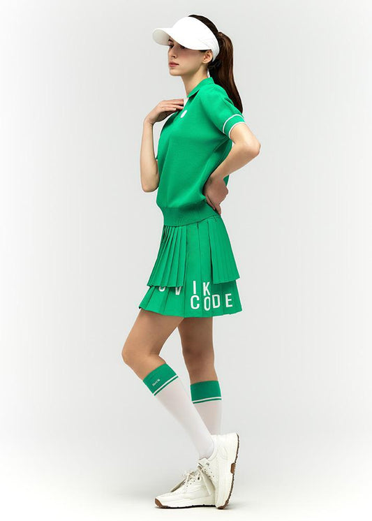 Logo lettering double pleats culottes - DF2WCU434M / A.GREEN