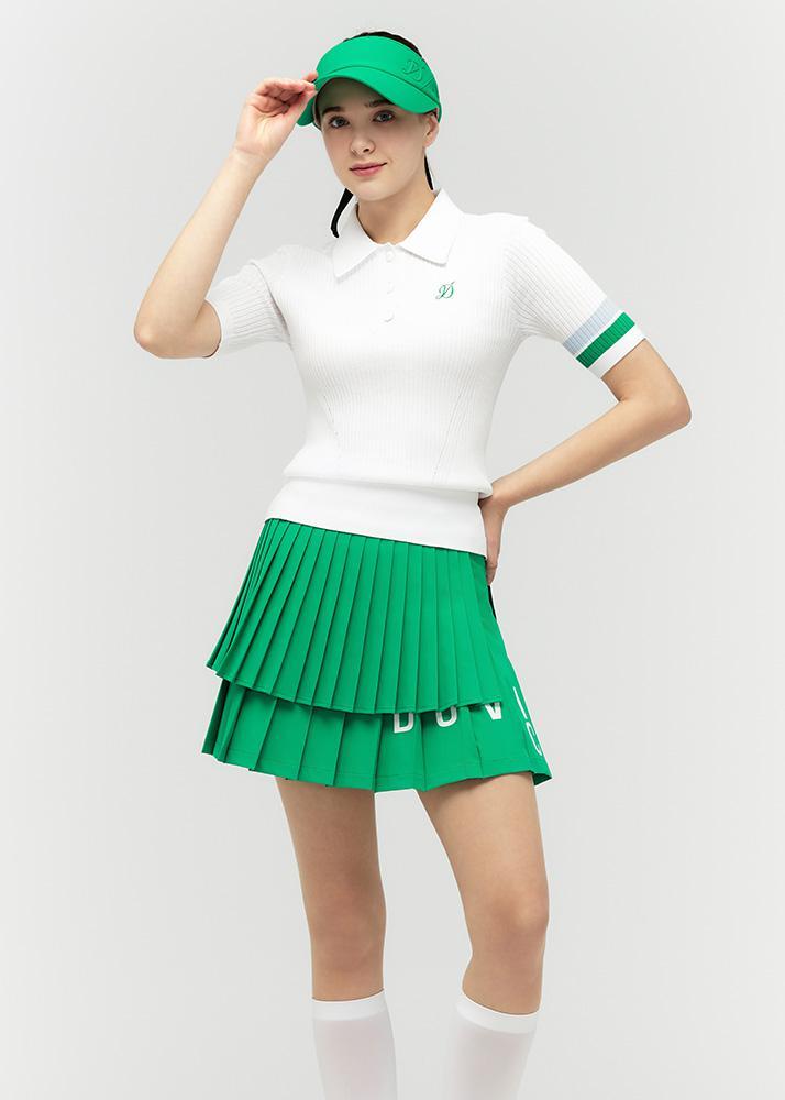 Logo lettering double pleats culottes - DF2WCU434M / A.GREEN