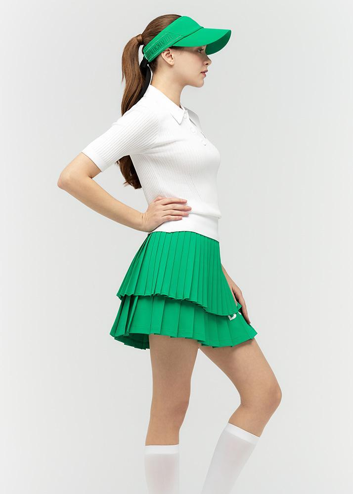 Logo lettering double pleats culottes - DF2WCU434M / A.GREEN