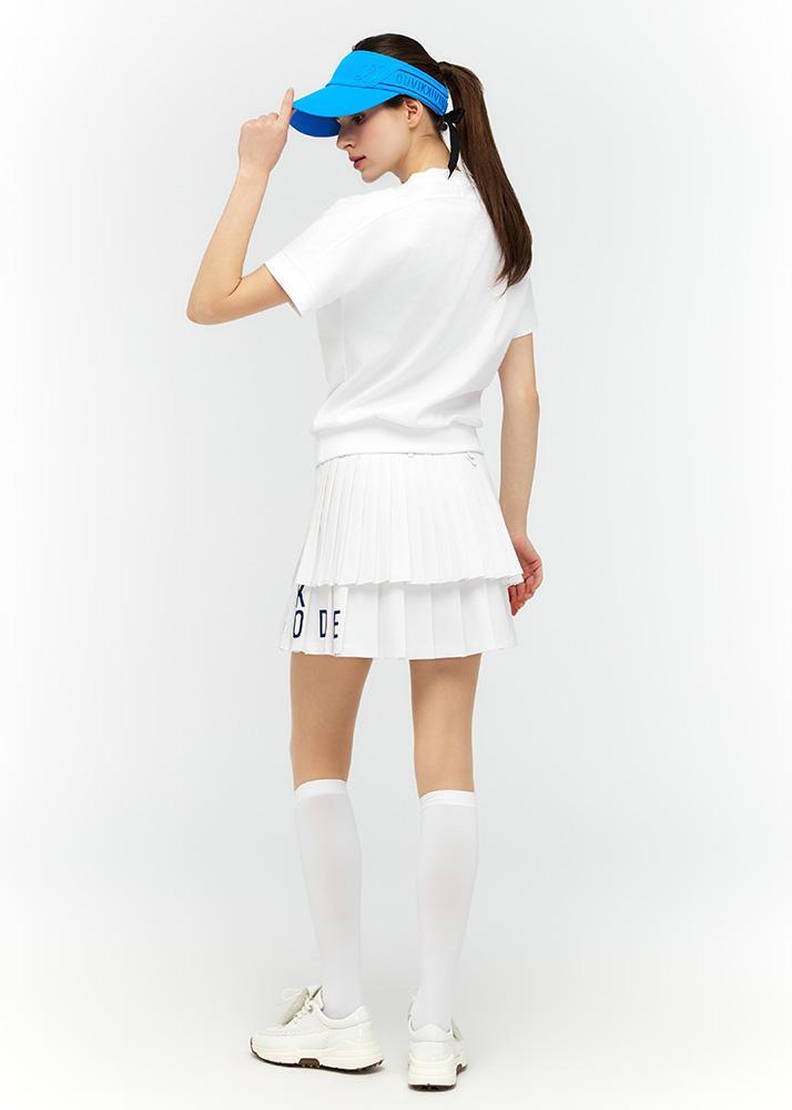 Logo lettering double pleats culottes - DF2WCU434M / WHITE