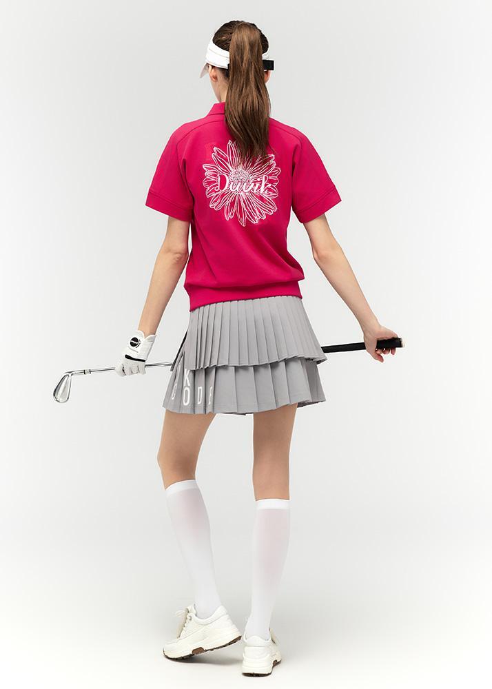 Logo lettering double pleats culottes - DF2WCU434M / GREY