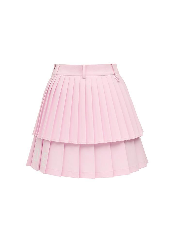Logo lettering double pleats culottes - DF2WCU434M / L.PINK