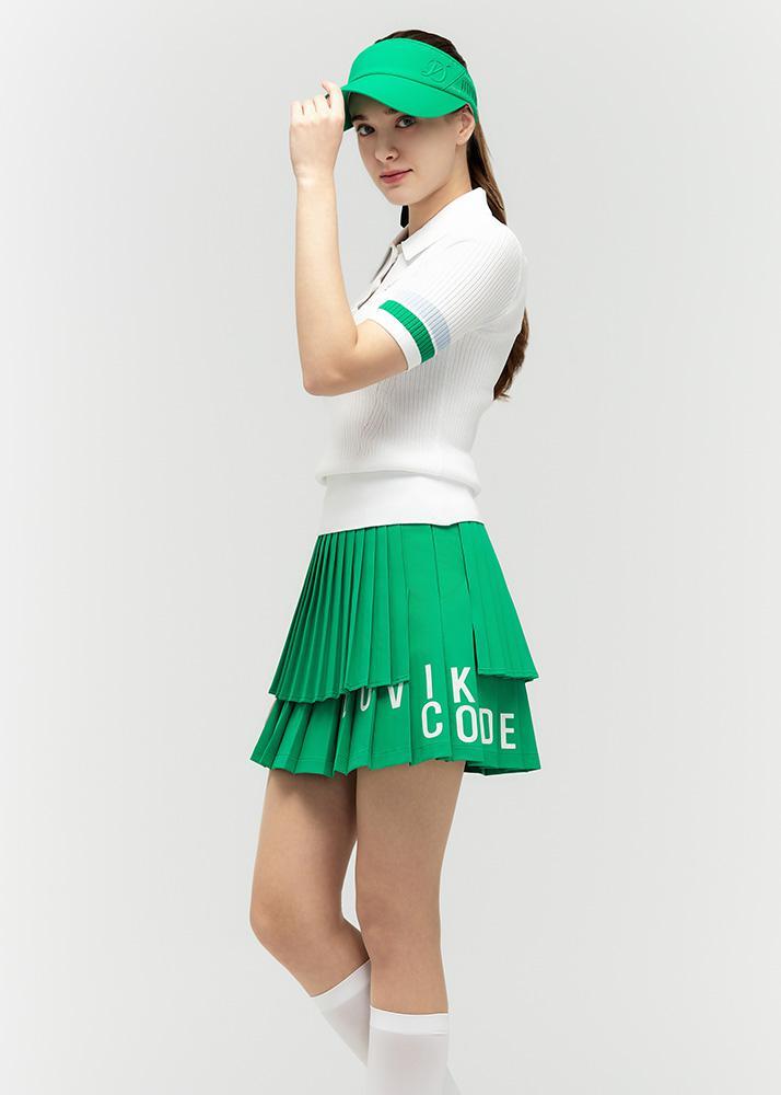 Logo lettering double pleats culottes - DF2WCU434M / A.GREEN