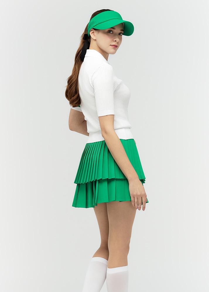 Logo lettering double pleats culottes - DF2WCU434M / A.GREEN