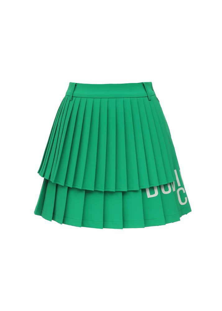 Logo lettering double pleats culottes - DF2WCU434M / A.GREEN