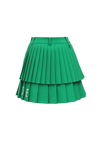 Logo lettering double pleats culottes - DF2WCU434M / A.GREEN