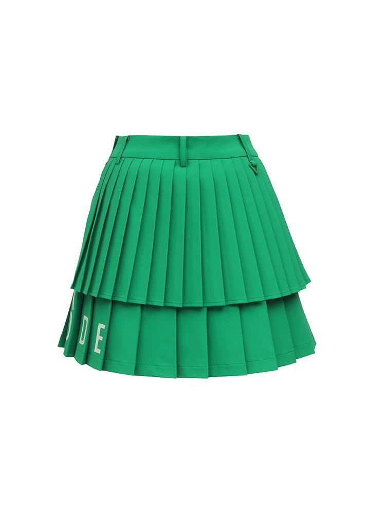 Logo lettering double pleats culottes - DF2WCU434M / A.GREEN