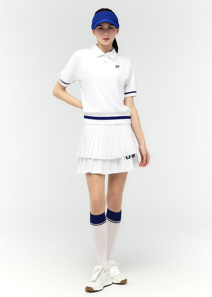 Logo lettering double pleats culottes - DF2WCU434M / WHITE