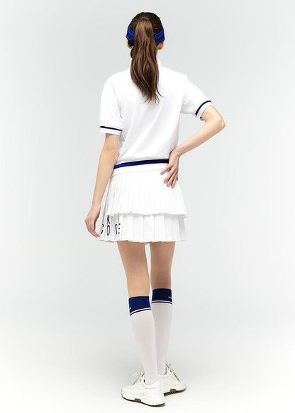Logo lettering double pleats culottes - DF2WCU434M / WHITE