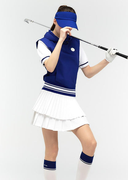 Logo lettering double pleats culottes - DF2WCU434M / WHITE