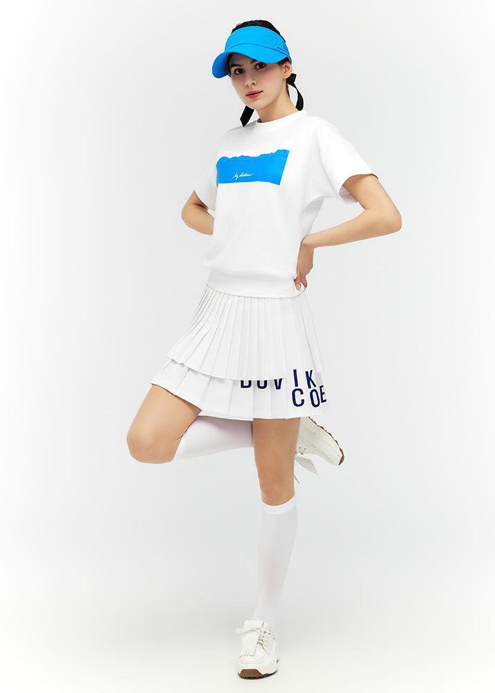 Logo lettering double pleats culottes - DF2WCU434M / WHITE