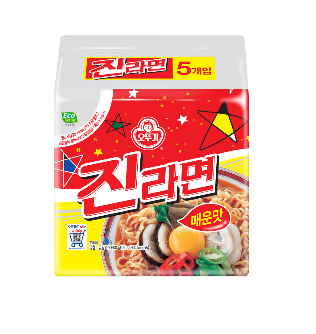 오뚜기 BEST 봉지라면 4팩 진라면 매운맛 열라면 스낵면 김치라면 각 1팩씩