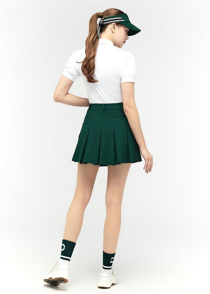Wrap unbalanced pleated culottes - DF2WCU432M / D.GREEN