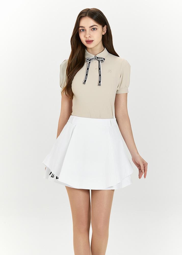 Double flare banded culottes - DF2WCU433M / WHITE