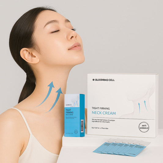 Bloomingcell neck cream for neck wrinkles, neck elasticity, and neck wrinkle improvement.