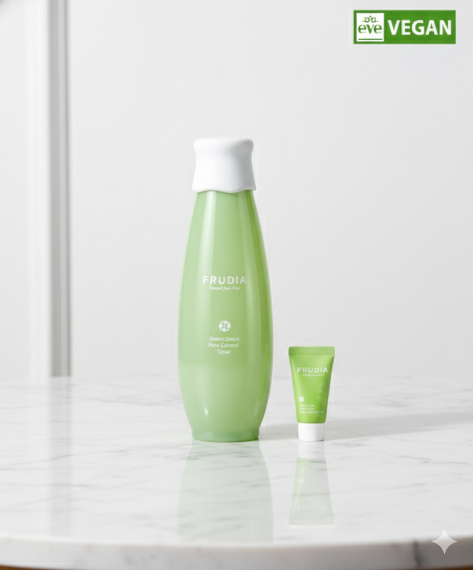 Frudia (+mini foam gift) green grape mildly acidic pore control toner.