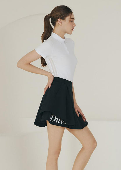 Double flare banded culottes - DF2WCU433M / BLACK