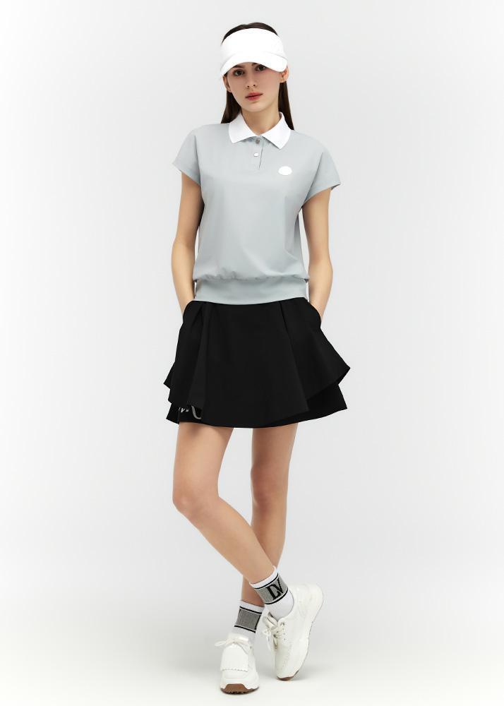 double flared banded culottes - DF2WCU433M / BLACK