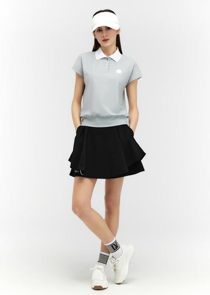 double flared banded culottes - DF2WCU433M / BLACK