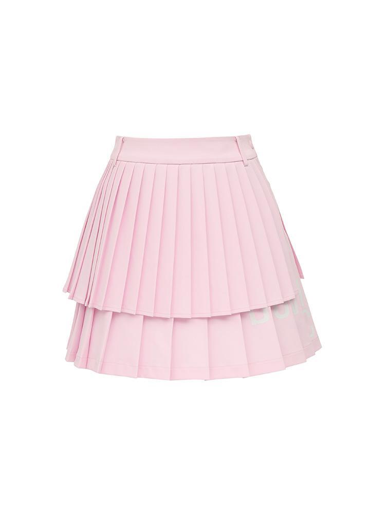 Logo lettering double pleats culottes - DF2WCU434M / L.PINK