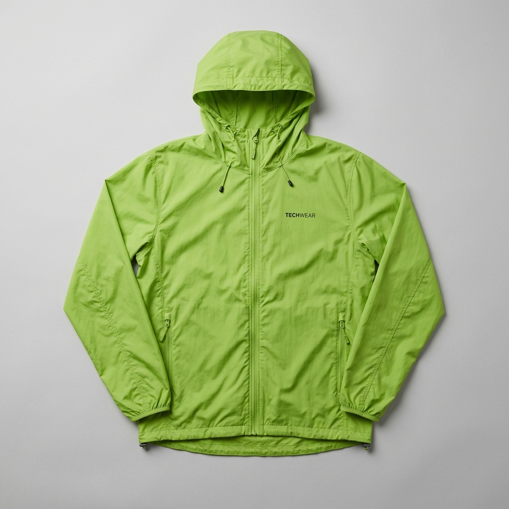 Men's Windbreaker Hoodie Nylon Two-Way Beige