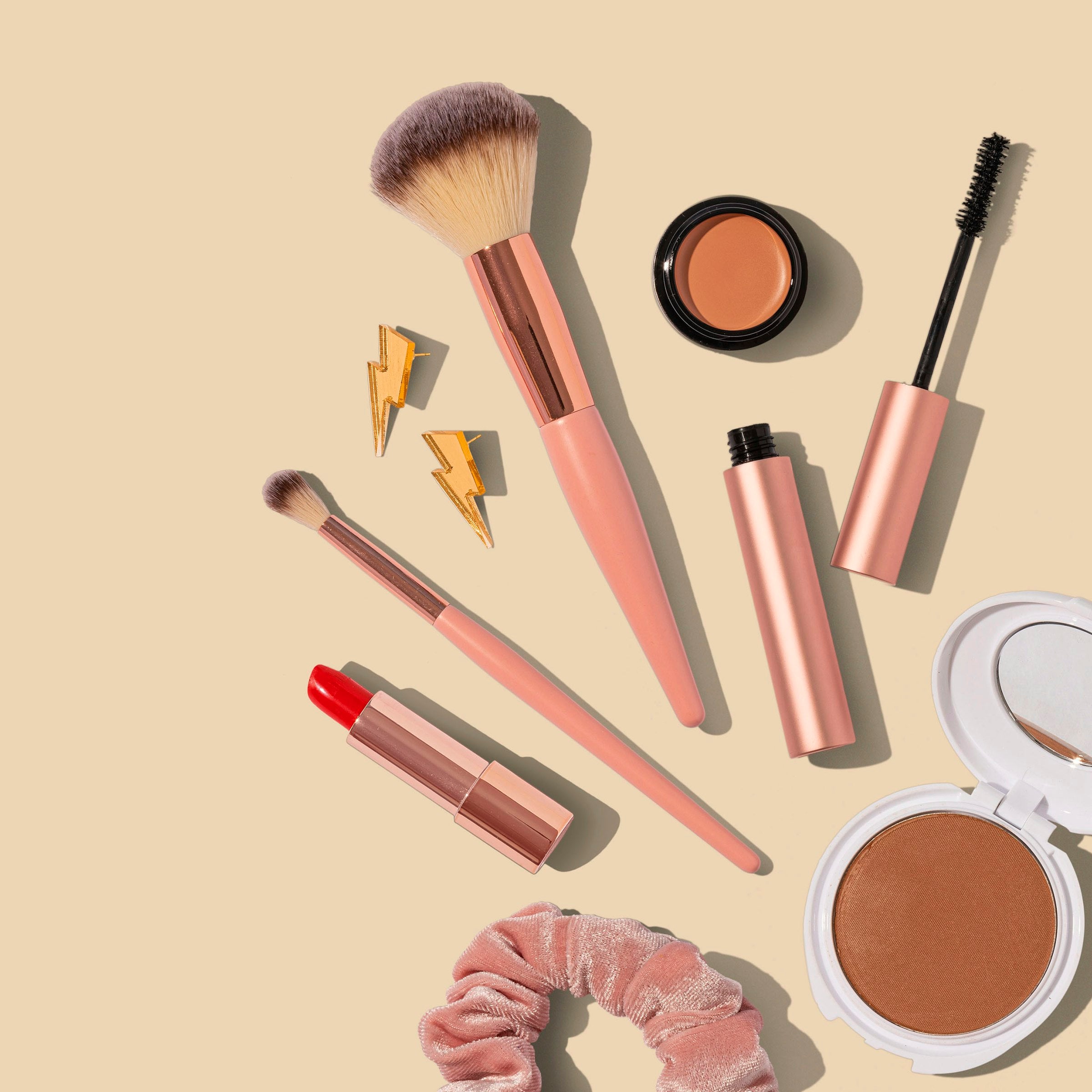 K-beauty cosmetics flat lay